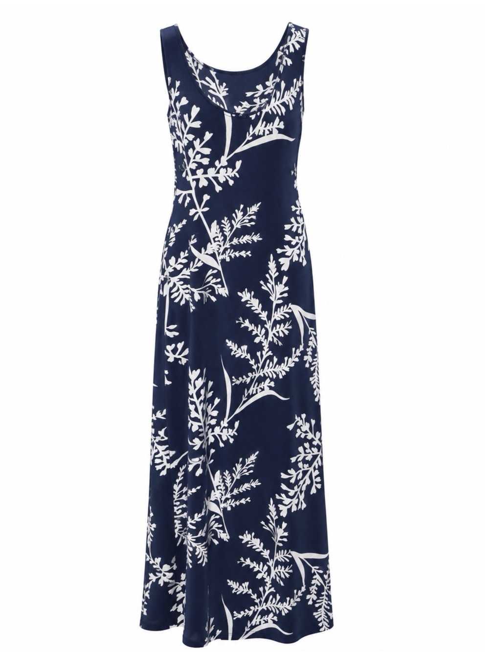 Sunny Leigh Navy and White Botanical Maxi Dress